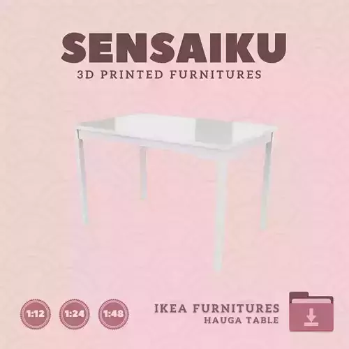HAUGA Table for Miniature Dollhouse IKEA 3D Print