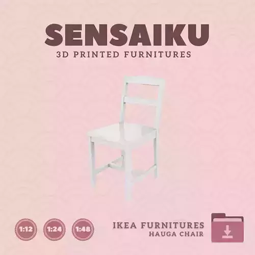 HAUGA Chair for Miniature Dollhouse IKEA 3D Print