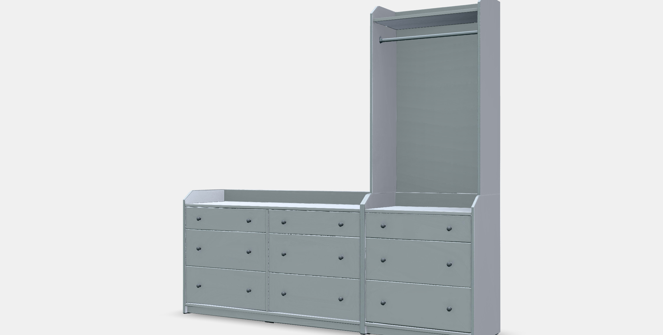 HAUGA Storage combination 8 Low-poly 3D model_13