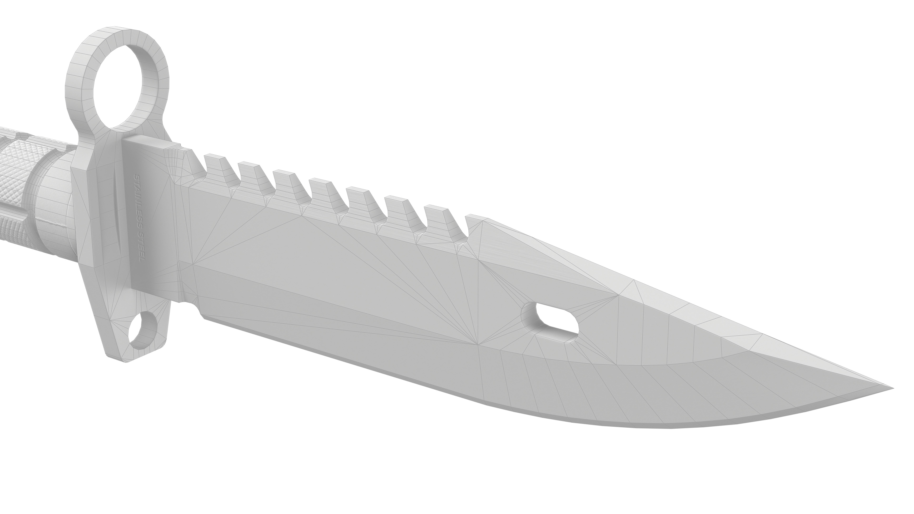 Battle knife Low-poly 3D model_13