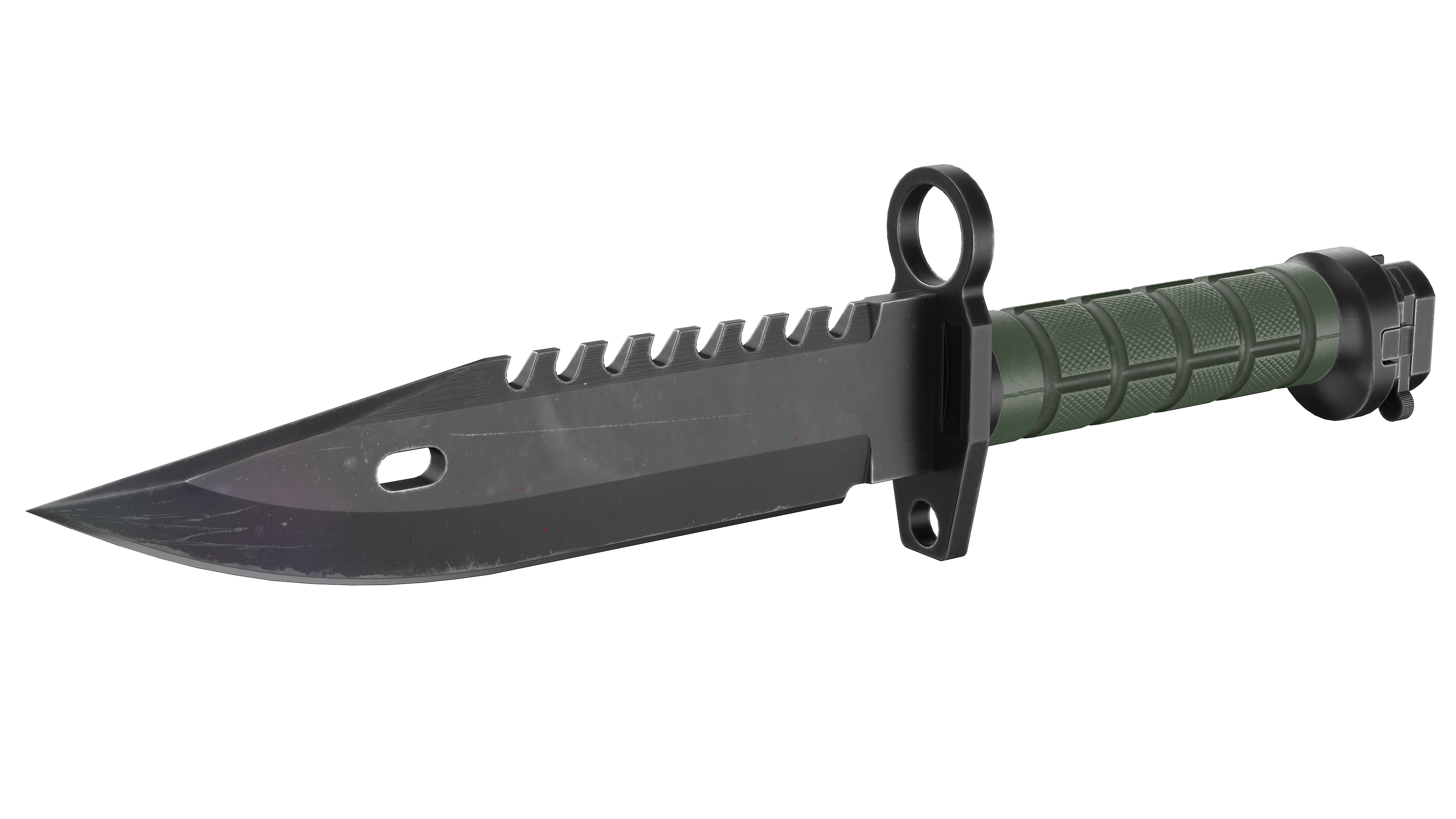 Battle knife Low-poly 3D model_3