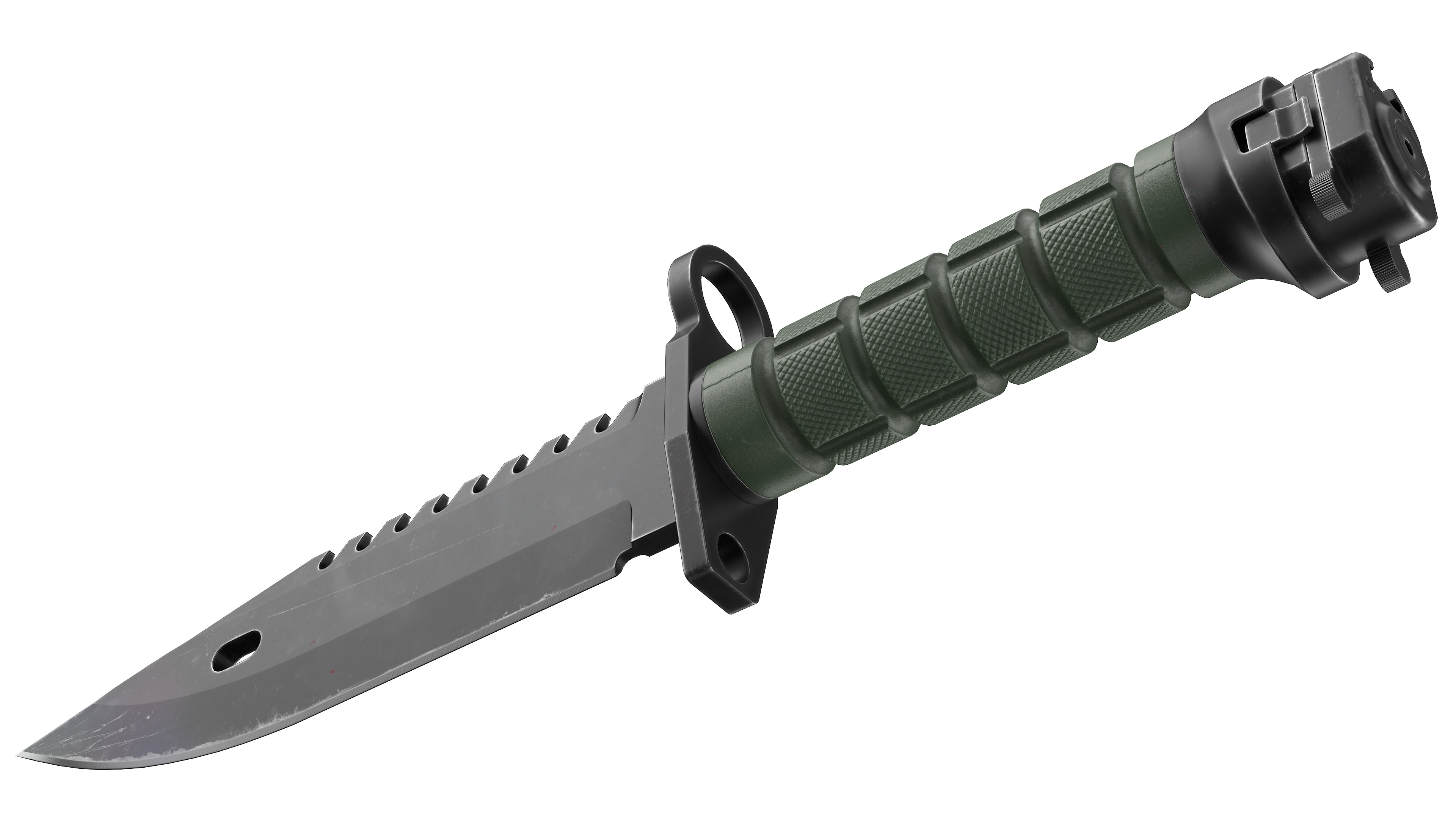 Battle knife Low-poly 3D model_7