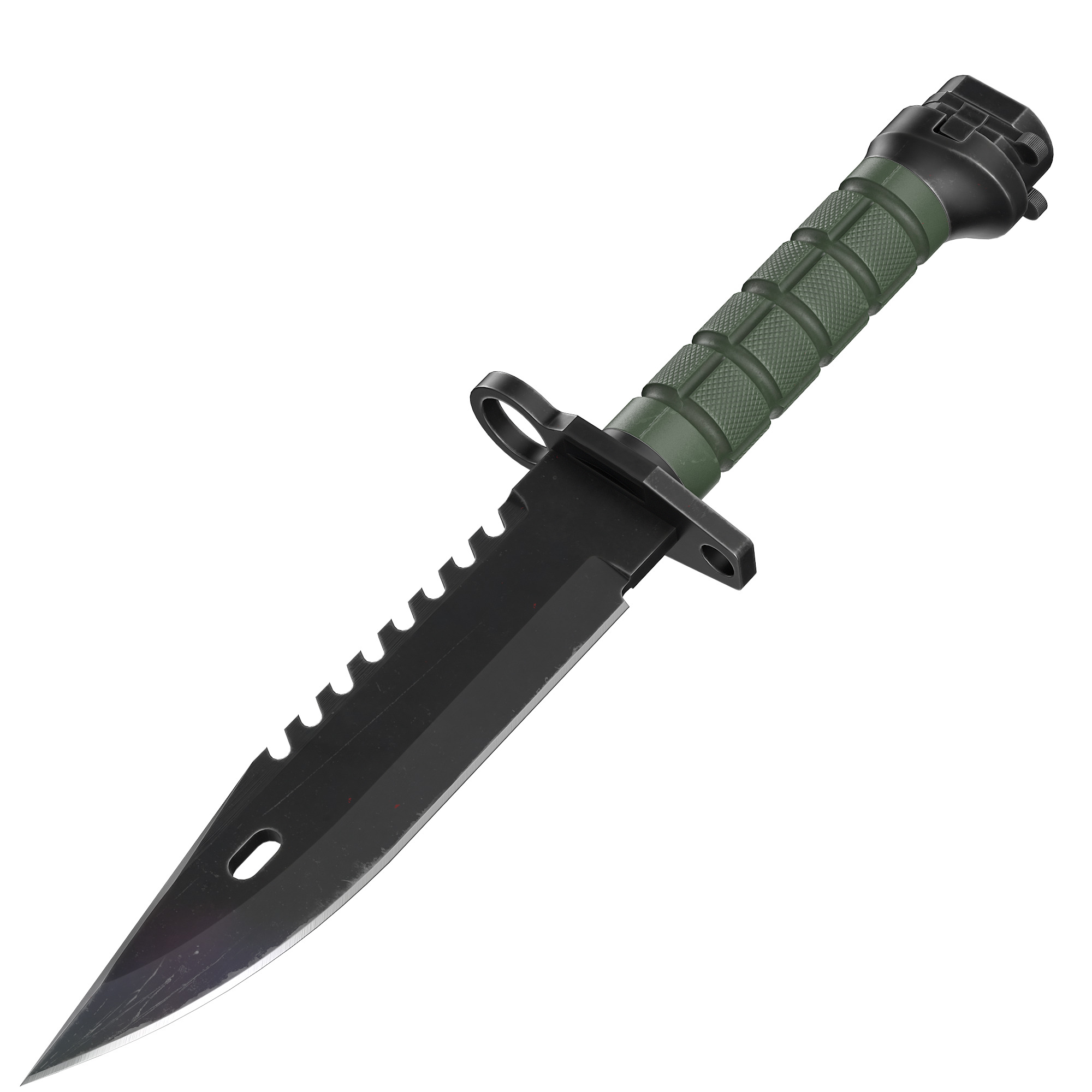 Battle knife Low-poly 3D model_16
