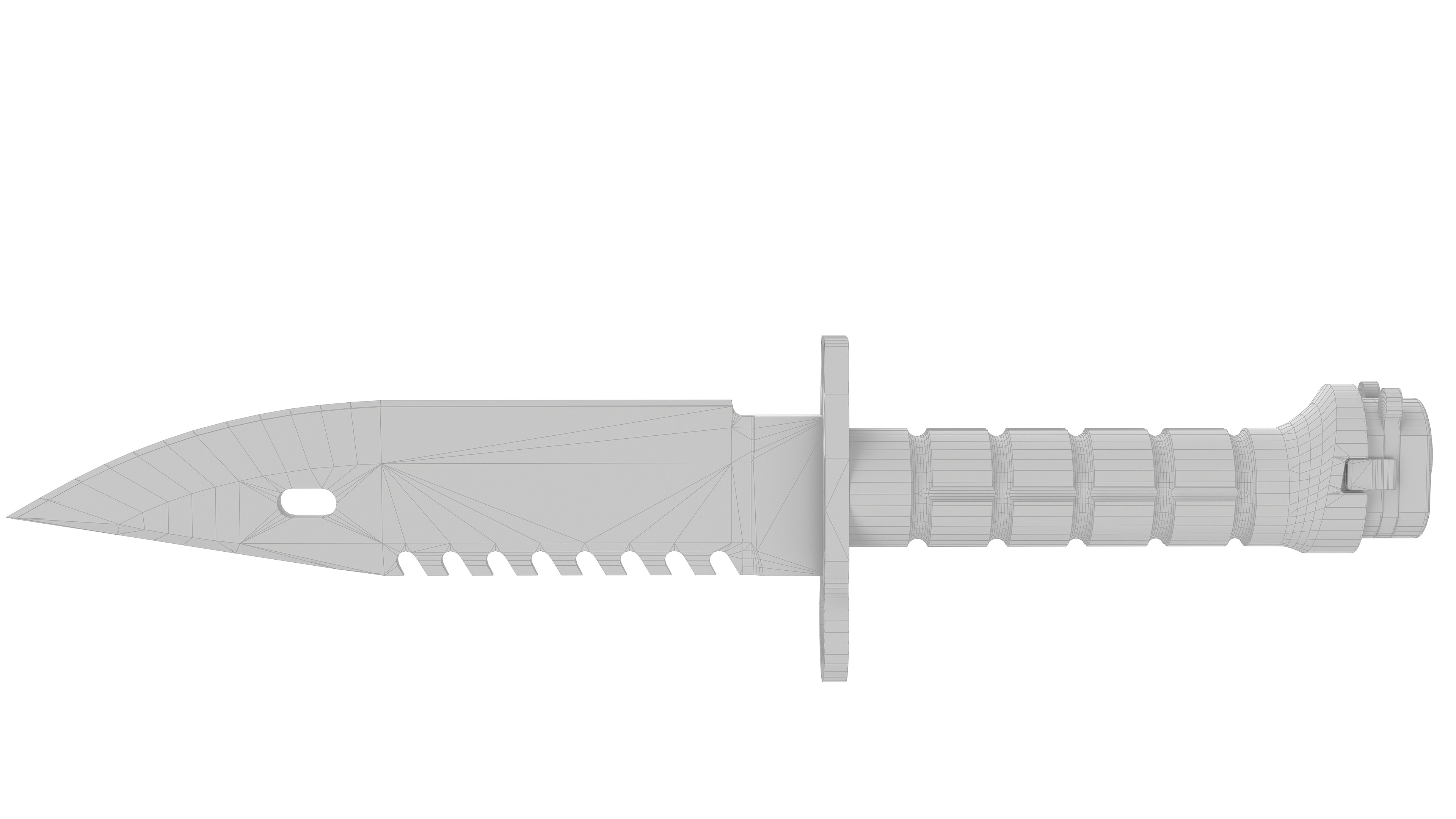 Battle knife Low-poly 3D model_10