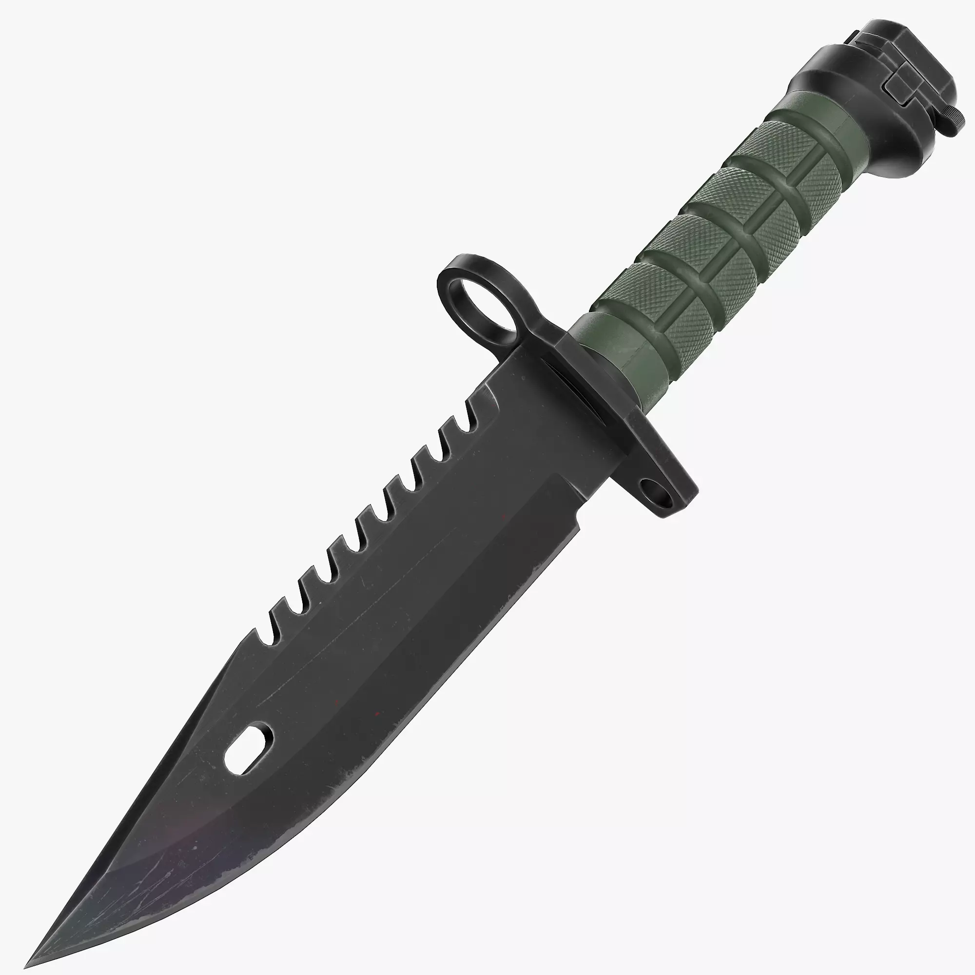 Battle knife Low-poly 3D model_0