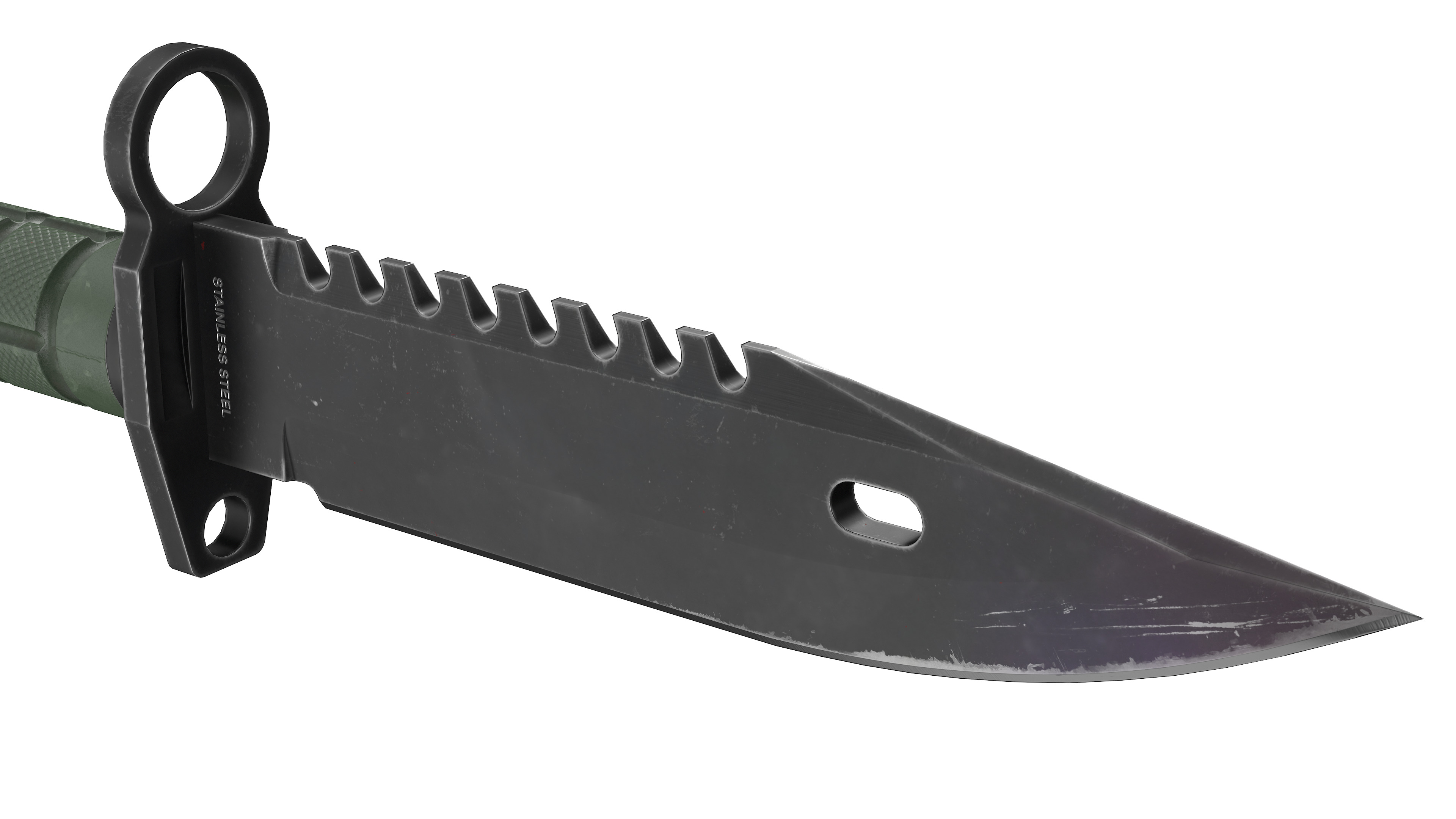 Battle knife Low-poly 3D model_5