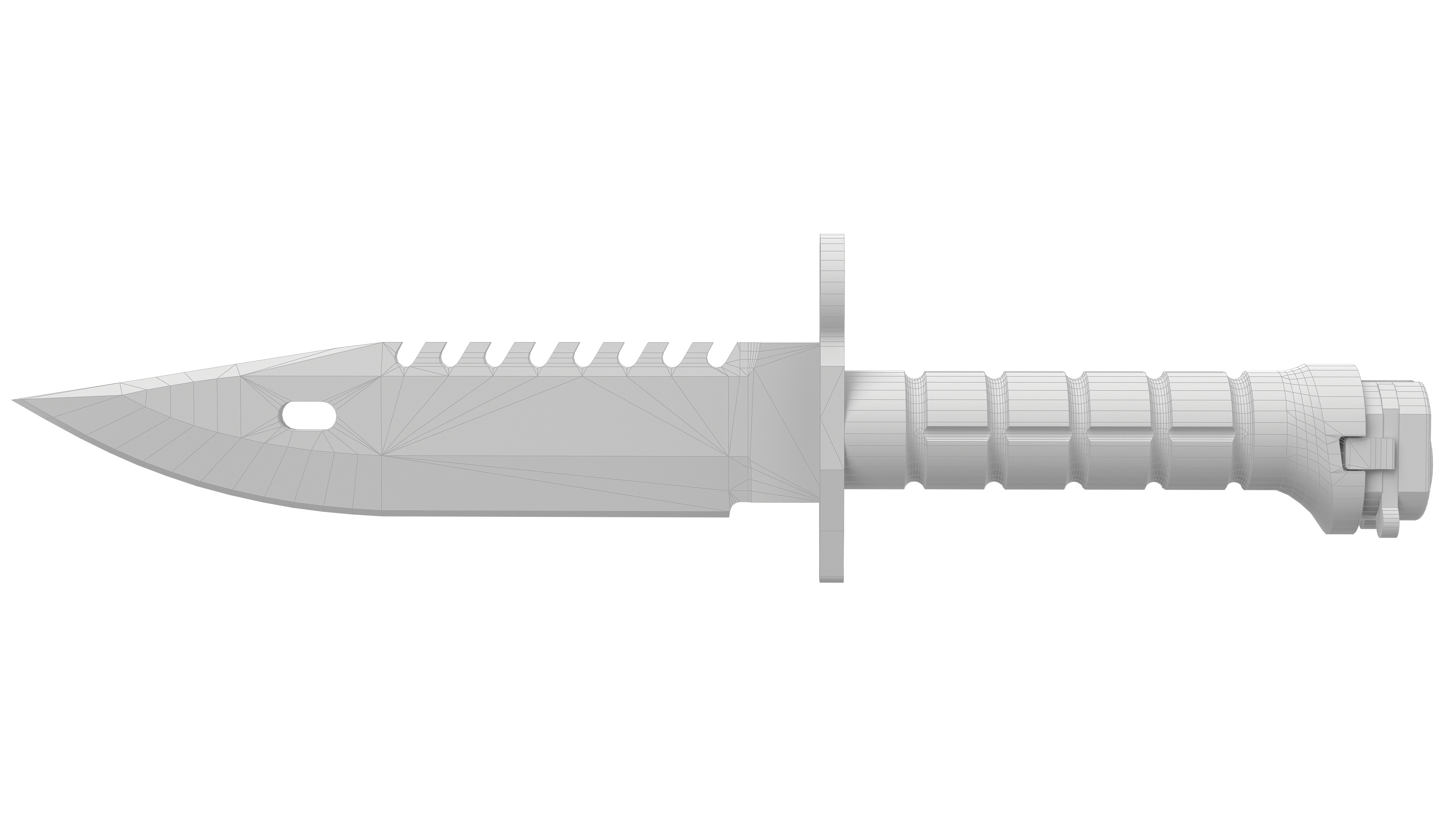 Battle knife Low-poly 3D model_9