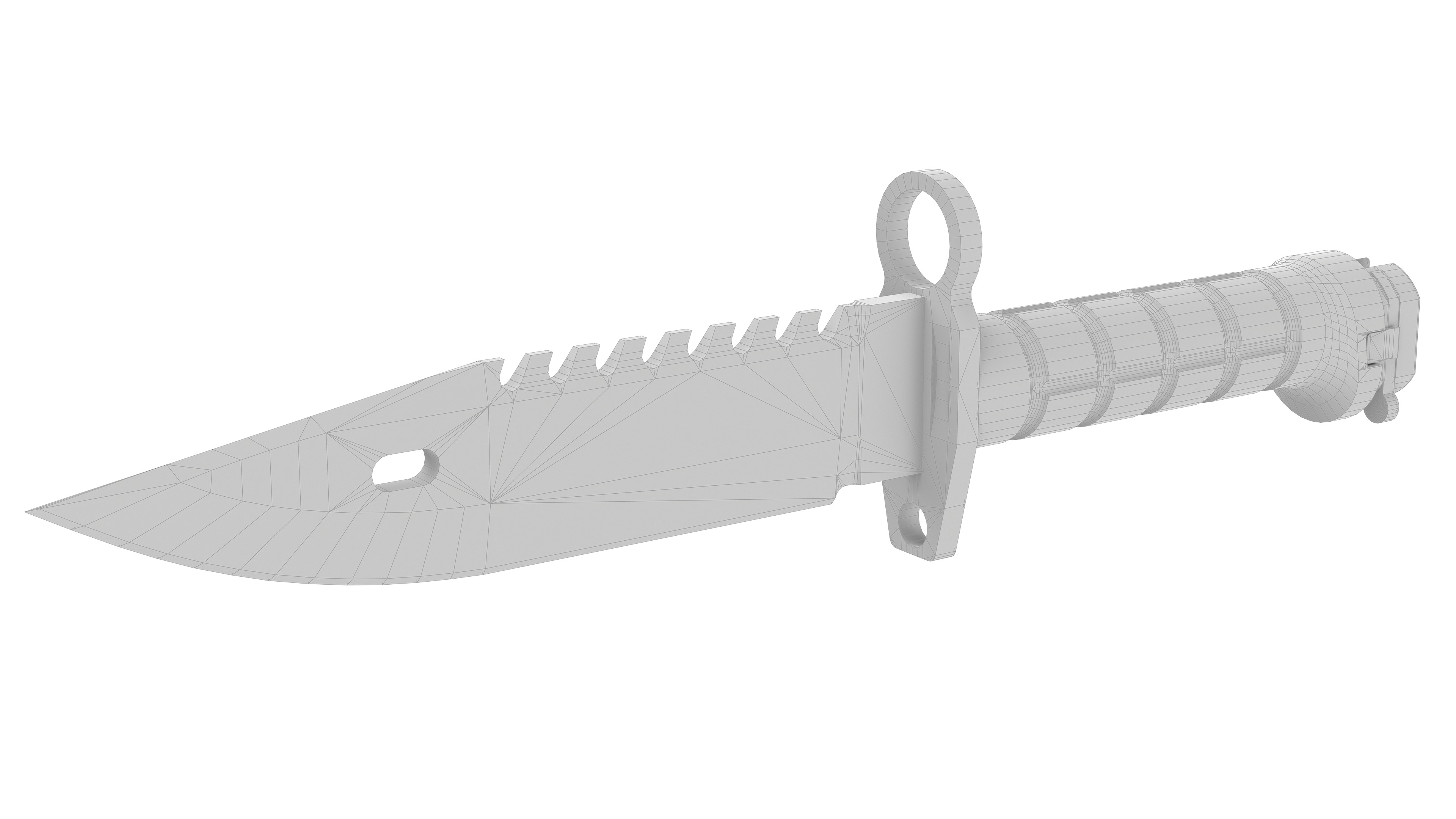 Battle knife Low-poly 3D model_11