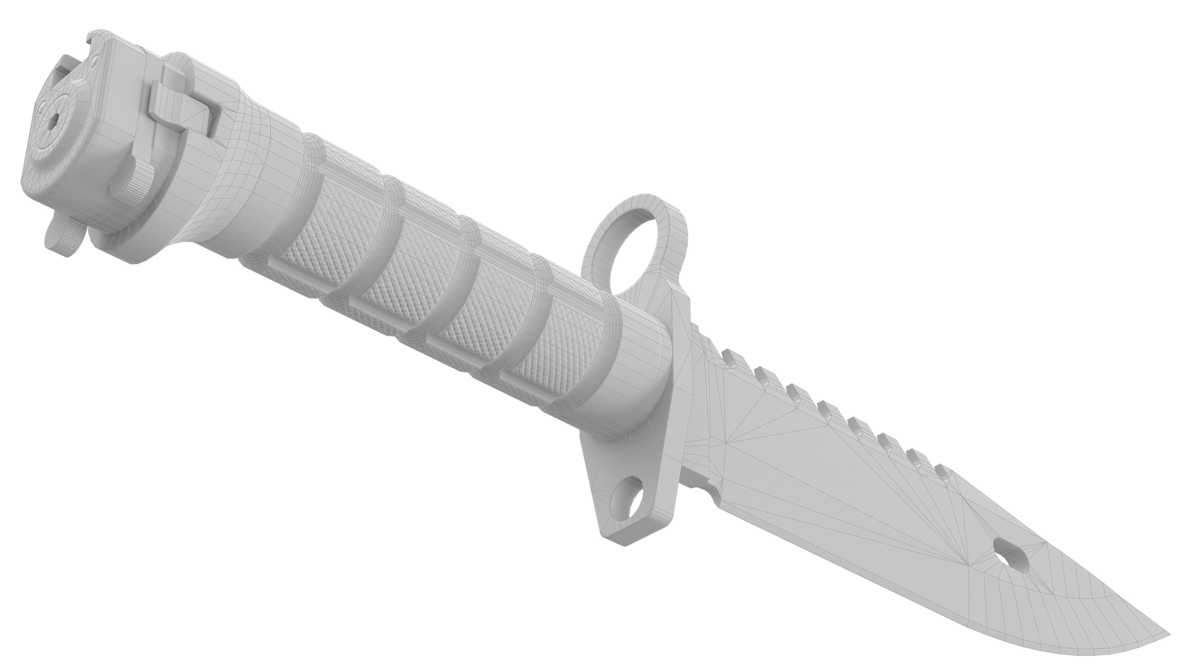 Battle knife Low-poly 3D model_14