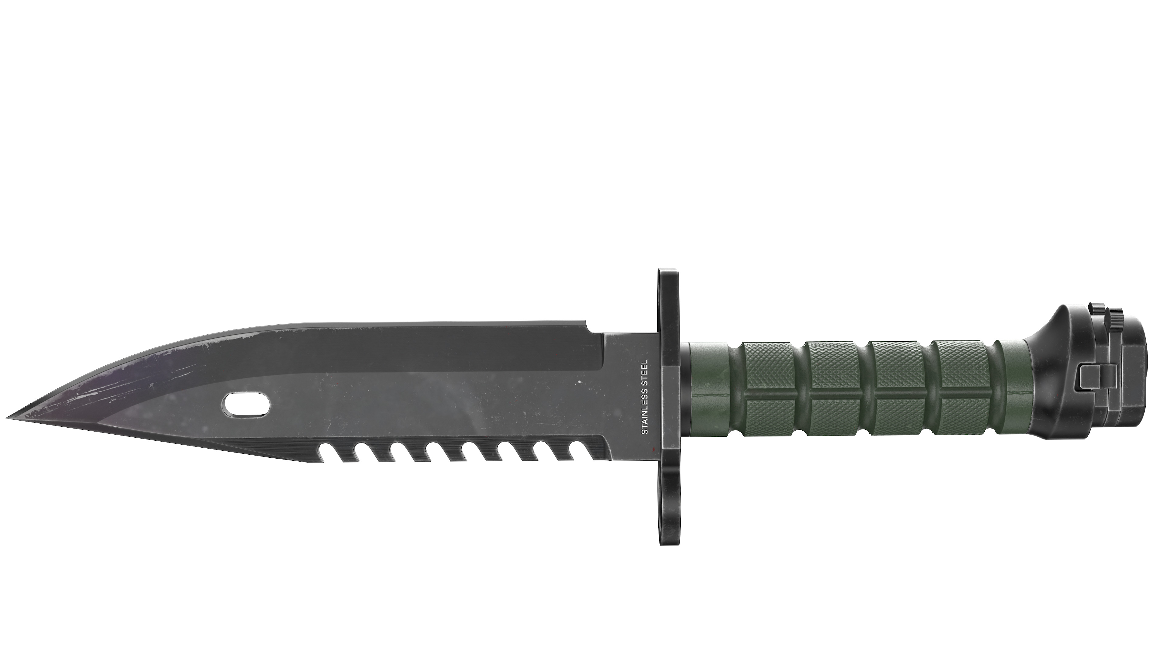 Battle knife Low-poly 3D model_2