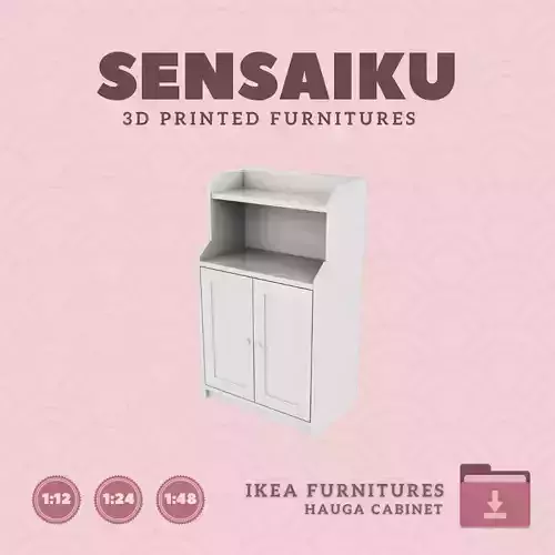 HAUGA Cabinet with Doors for Miniature Dollhouse IKEA 3D Print