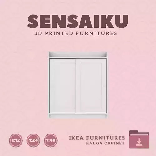 HAUGA Cabinet with Doors for Mini Dollhouse IKEA 3D Print