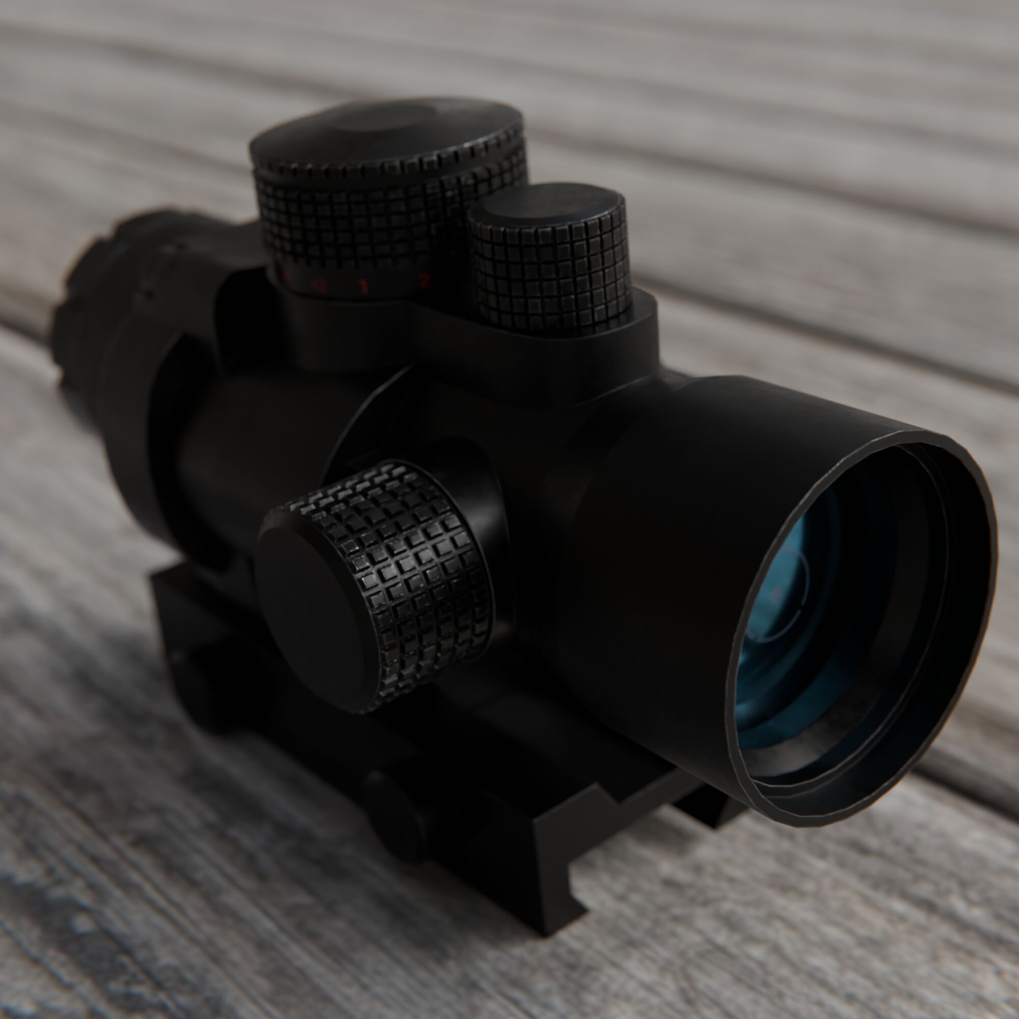Realistic 2x Scope Low-poly 3D model_4