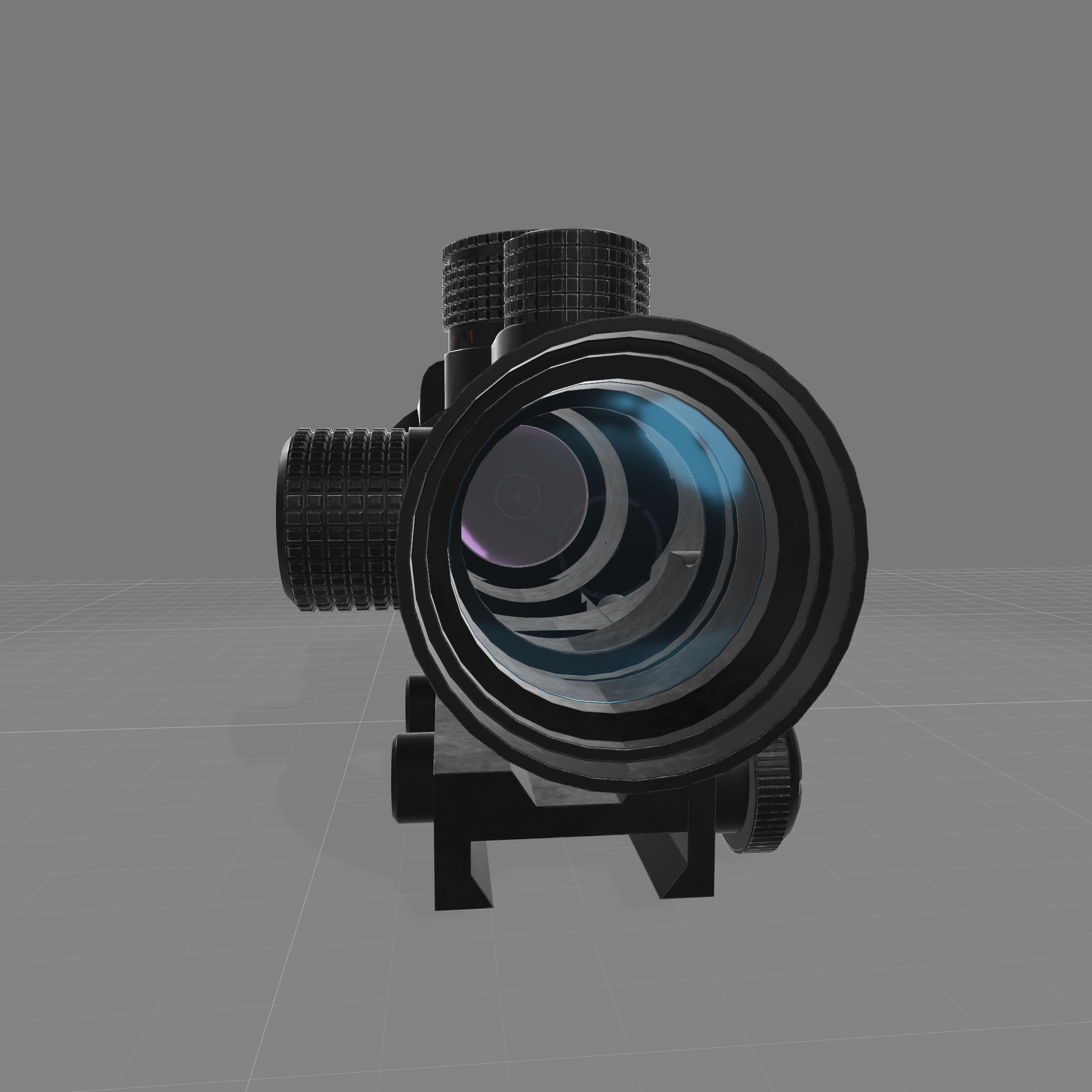 Realistic 2x Scope Low-poly 3D model_12