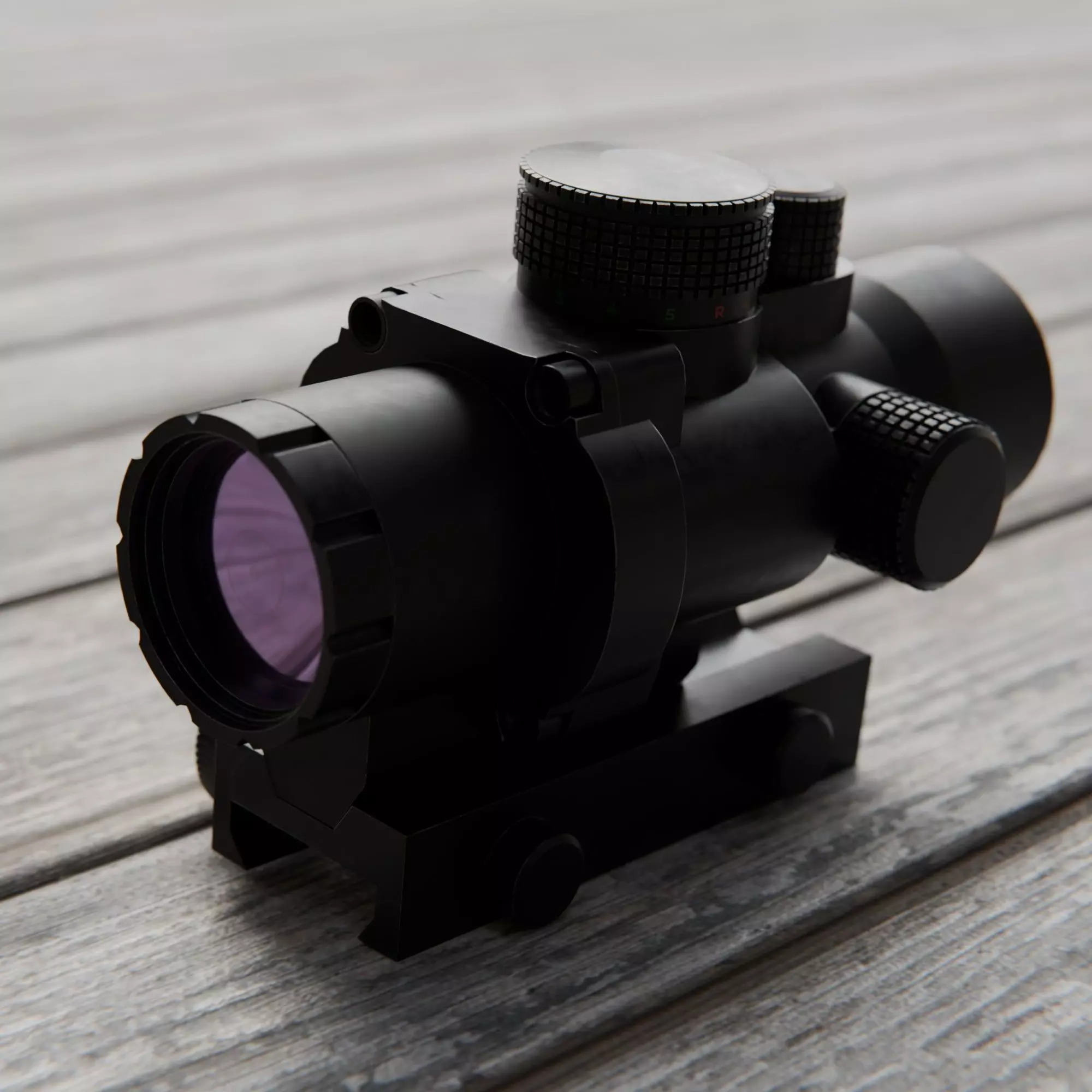 Realistic 2x Scope Low-poly 3D model_0