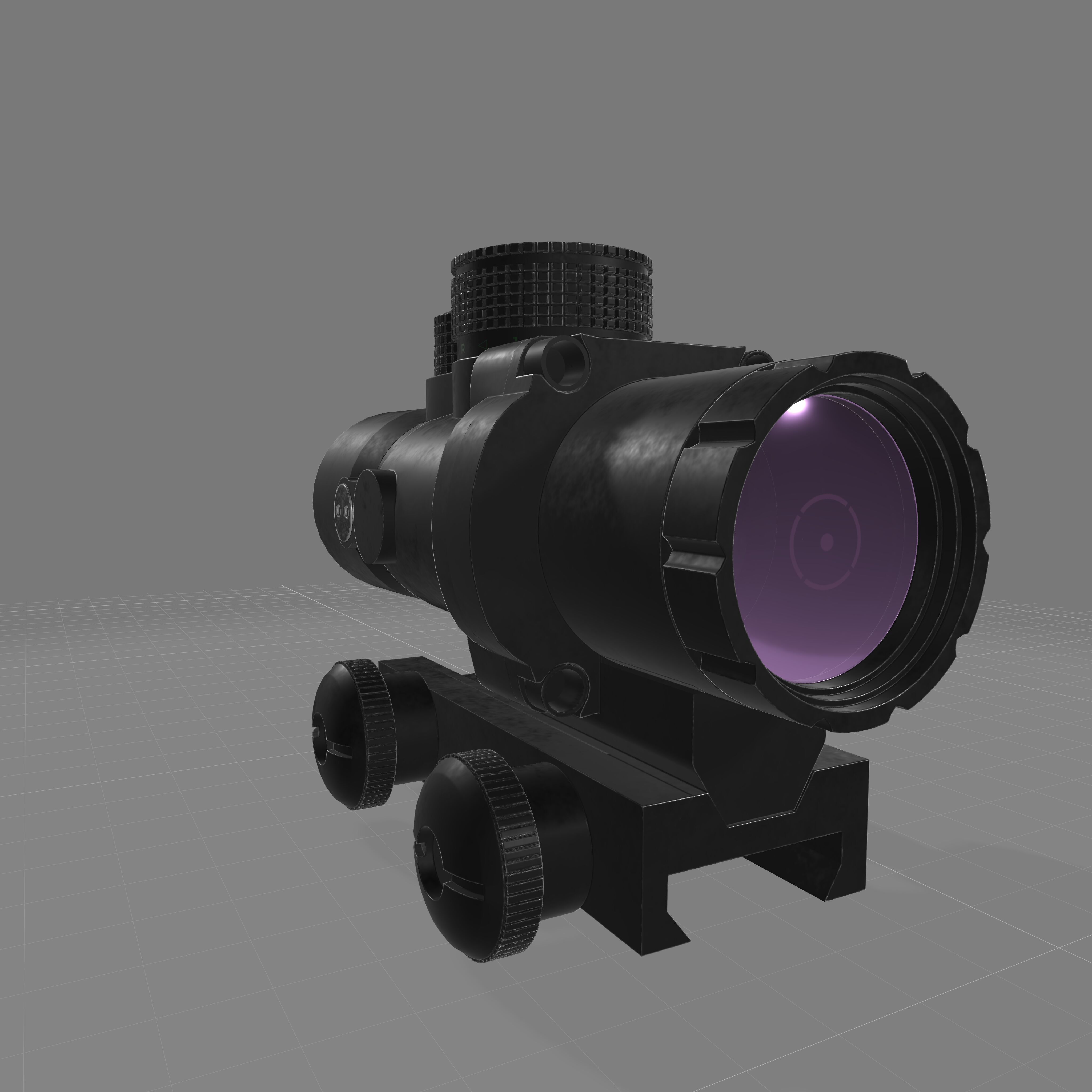 Realistic 2x Scope Low-poly 3D model_13
