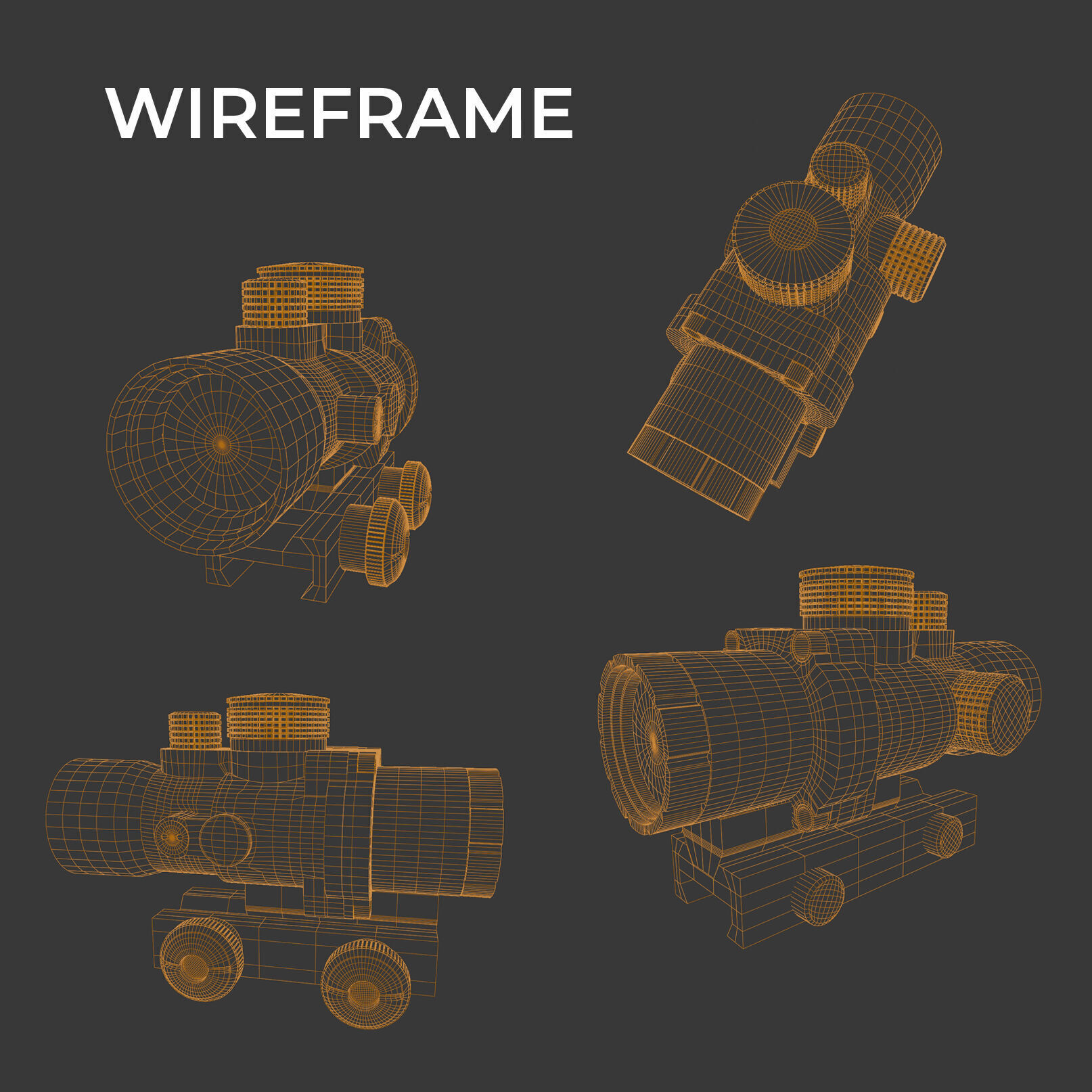 Realistic 2x Scope Low-poly 3D model_8
