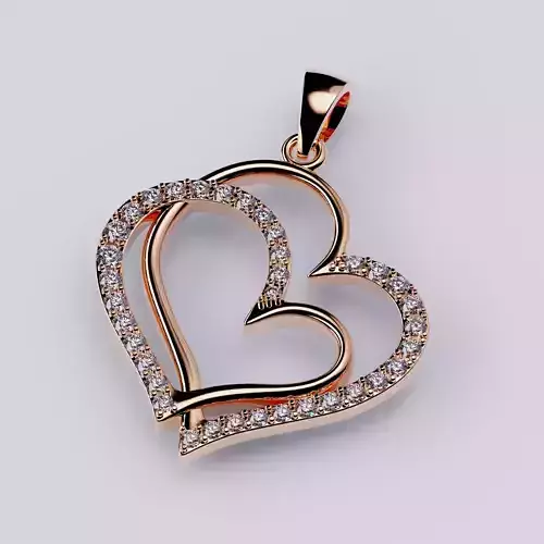 Pendant Heart Diamonds Style