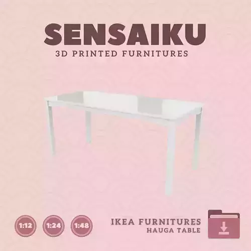 HAUGA Table V2 for Miniature Dollhouse IKEA 3D Print