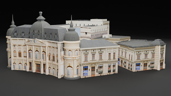 Romania Landmark Buildings Pack Low-poly 3D model 6