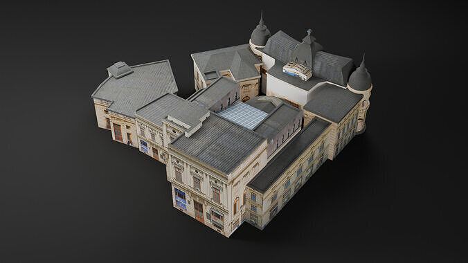 Romania Landmark Buildings Pack Low-poly 3D model 7