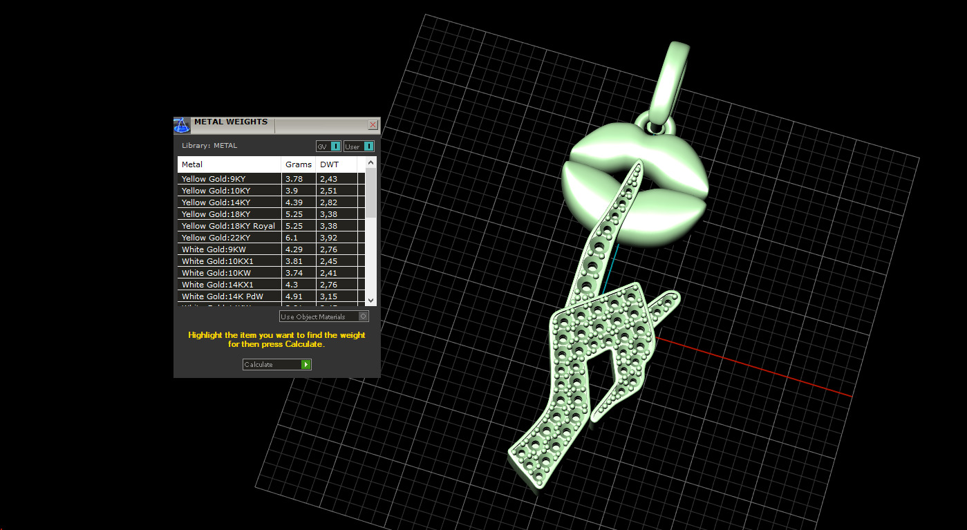 Pendant Lips 3D print model_6