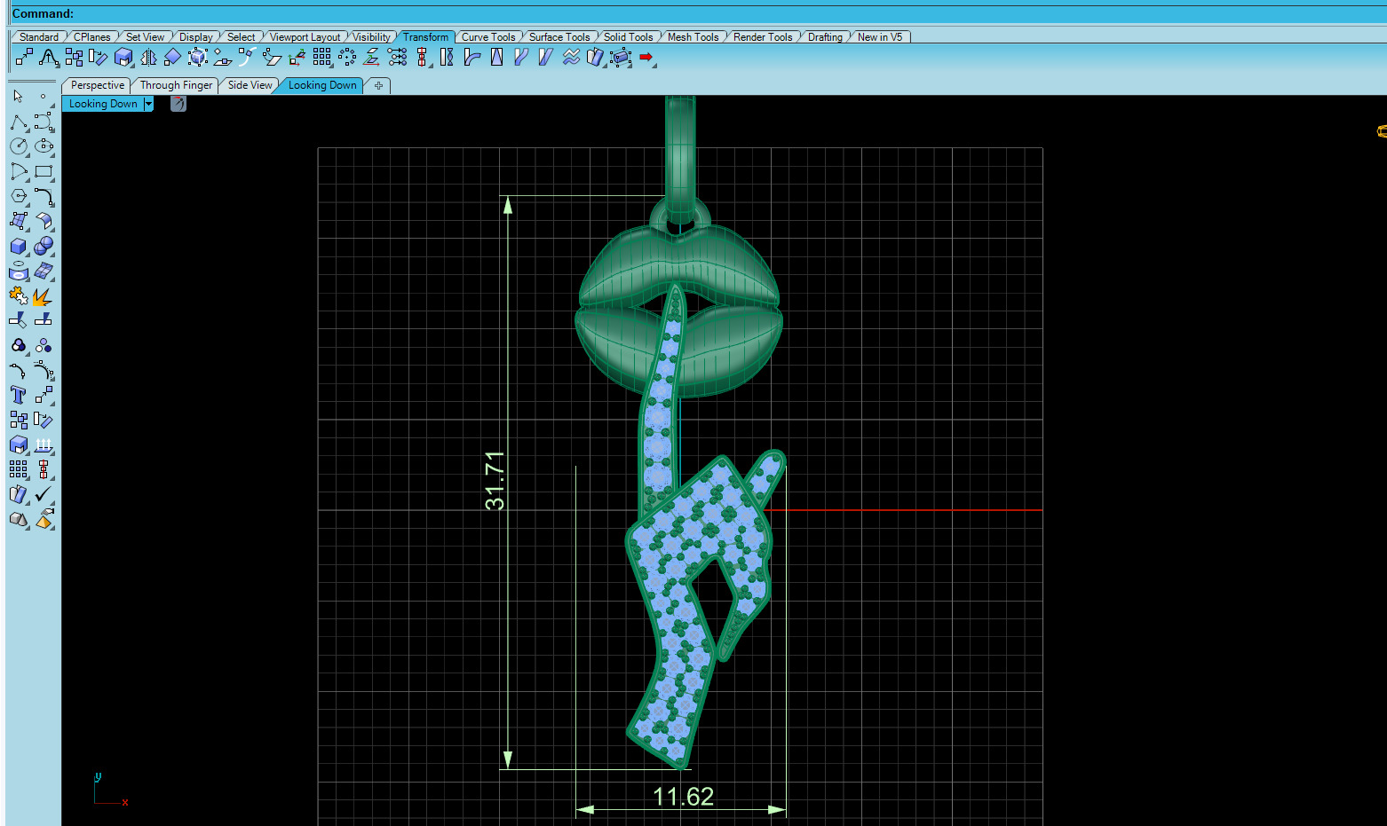 Pendant Lips 3D print model_3