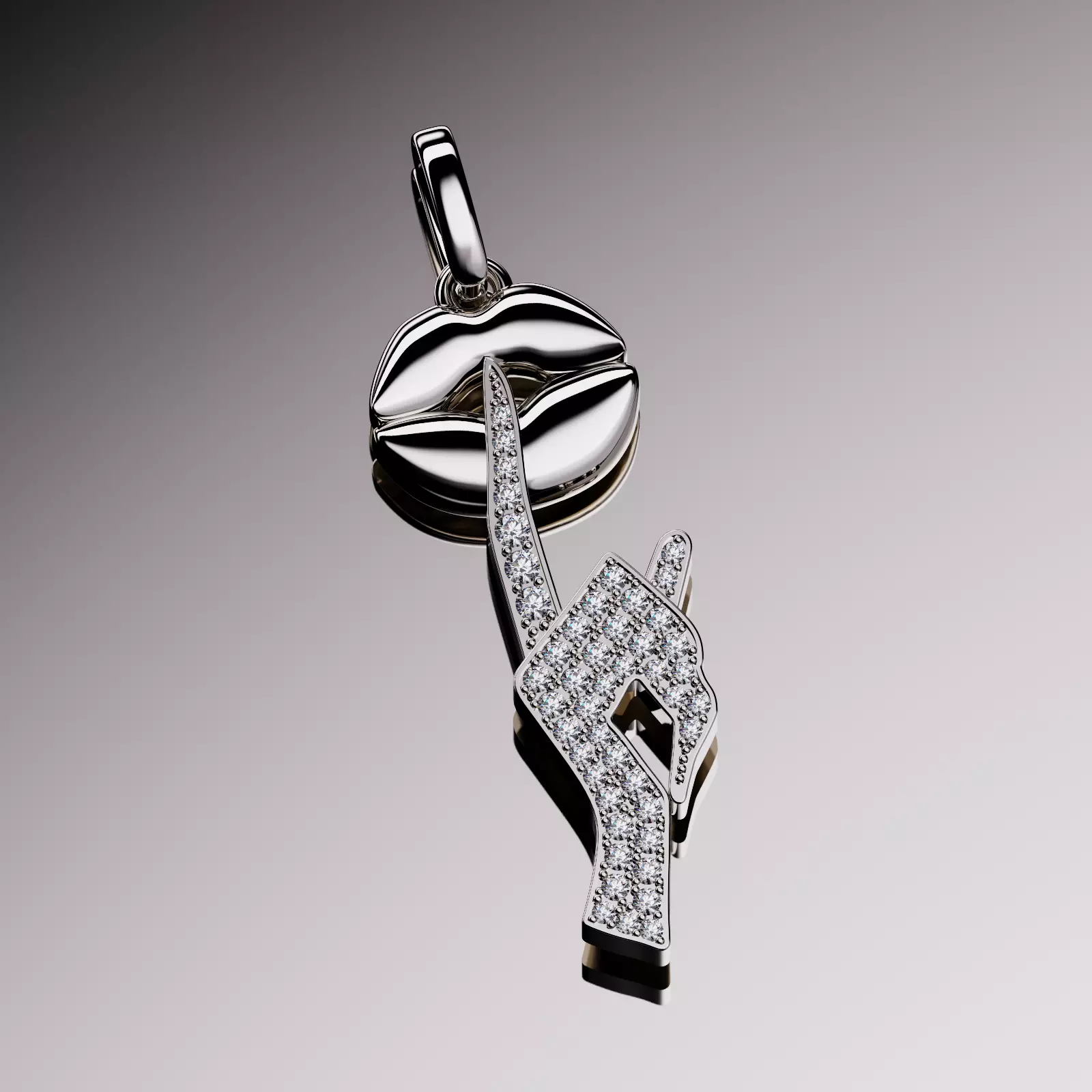 Pendant Lips 3D print model_0