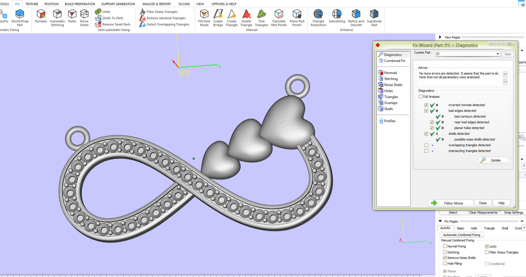 Pendant Necklace Heart Diamonds Style 3D print model_8