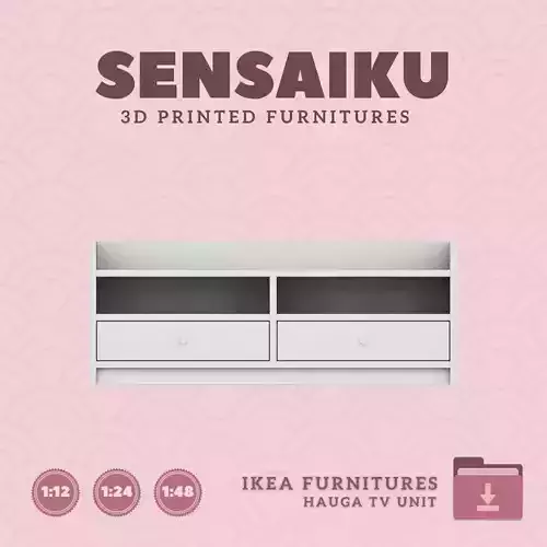 HAUGA TV Unit for Miniature Dollhouse IKEA 3D Print