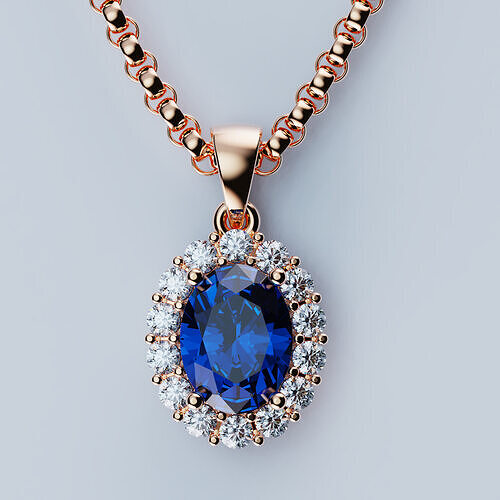 Beautiful pendant Oval 8x6mm 3D print model