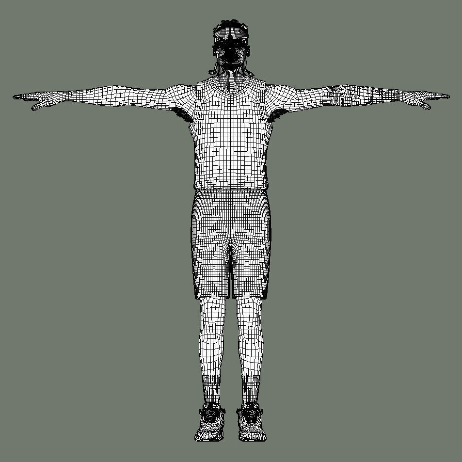T-Pose Rigged Jalen Green Houston Rockets 3D model_7