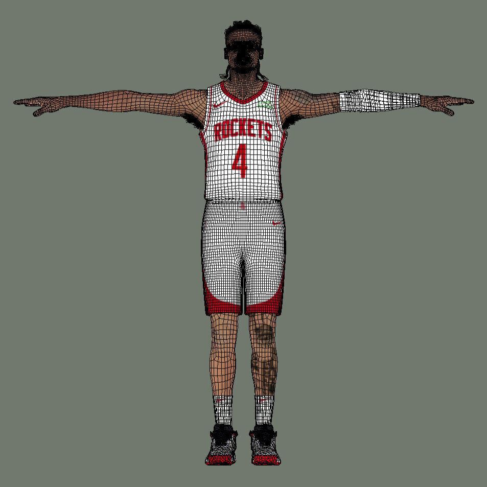 T-Pose Rigged Jalen Green Houston Rockets 3D model_6