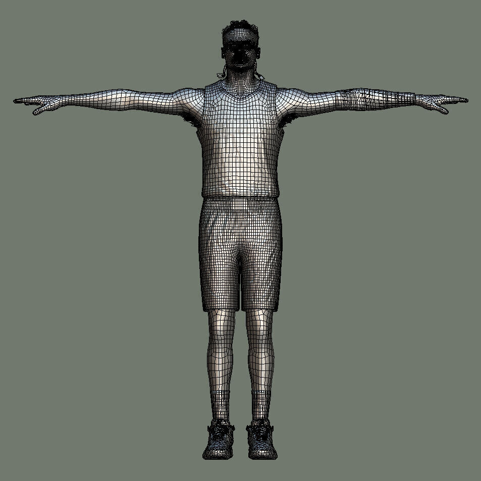 T-Pose Rigged Jalen Green Houston Rockets 3D model_5
