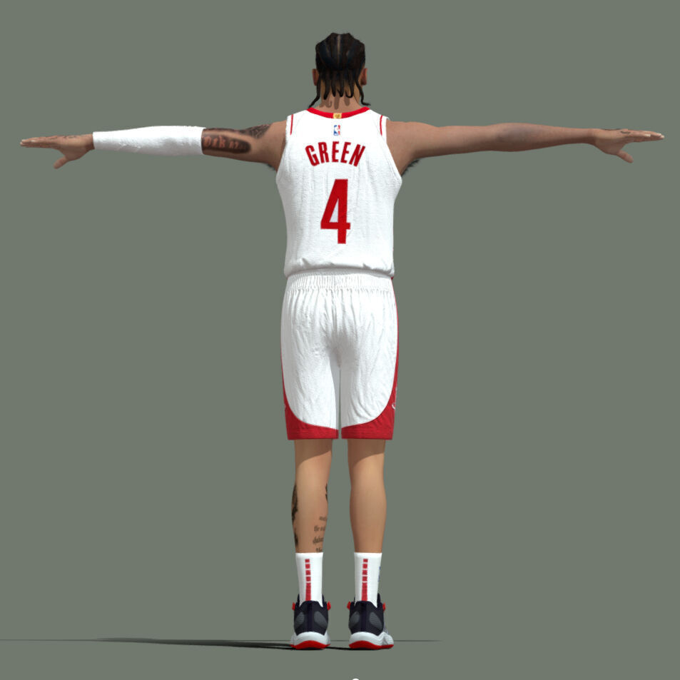 T-Pose Rigged Jalen Green Houston Rockets 3D model_3