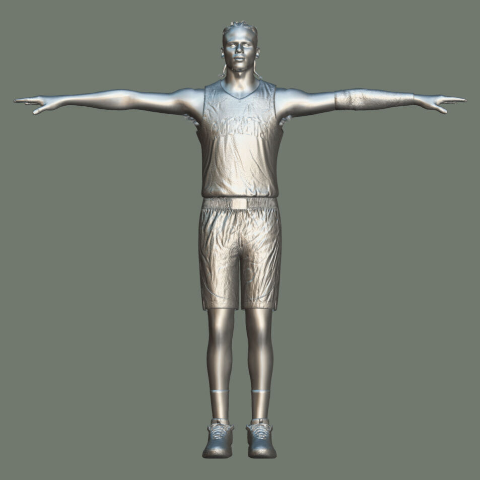 T-Pose Rigged Jalen Green Houston Rockets 3D model_4