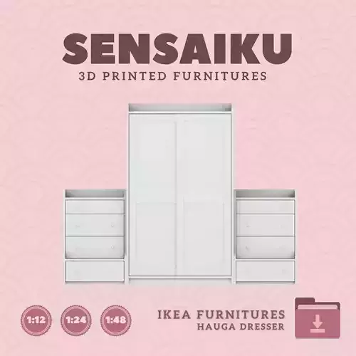 HAUGA Combination Drawers for Miniature Dollhouse IKEA 3D Print