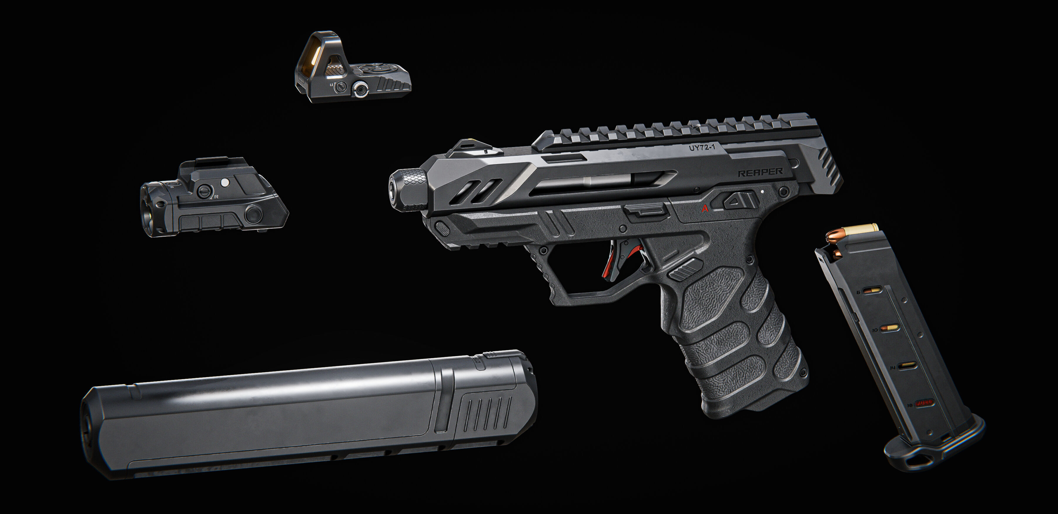 Pistol Concept 3D model_1