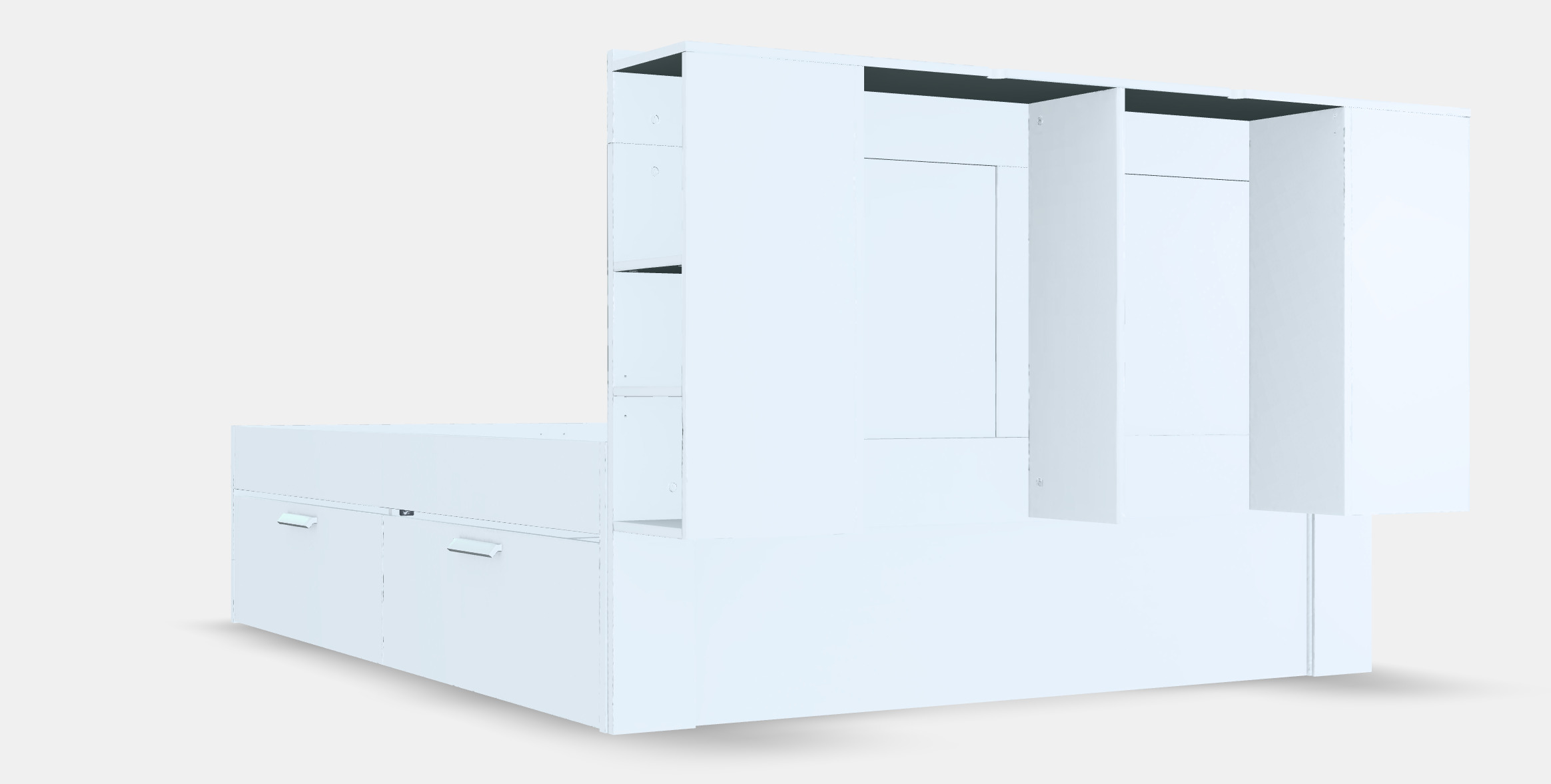 BRIMNES Bed frame w storage and headboard 4 3D model_2