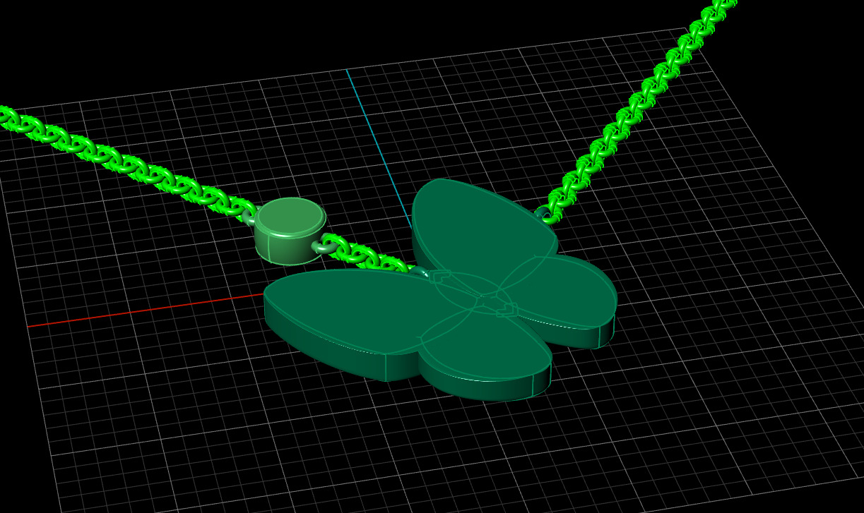 Two Butterfly pendant necklace 3D print model_9