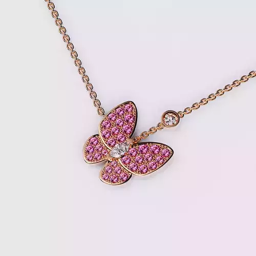 Two Butterfly pendant necklace
