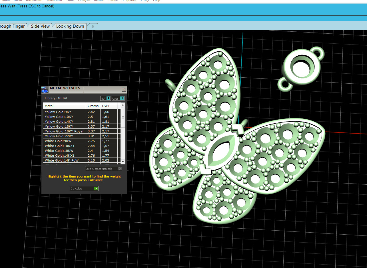 Two Butterfly pendant necklace 3D print model_5