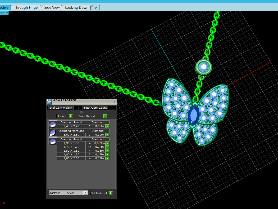 Two Butterfly pendant necklace 3D print model_4