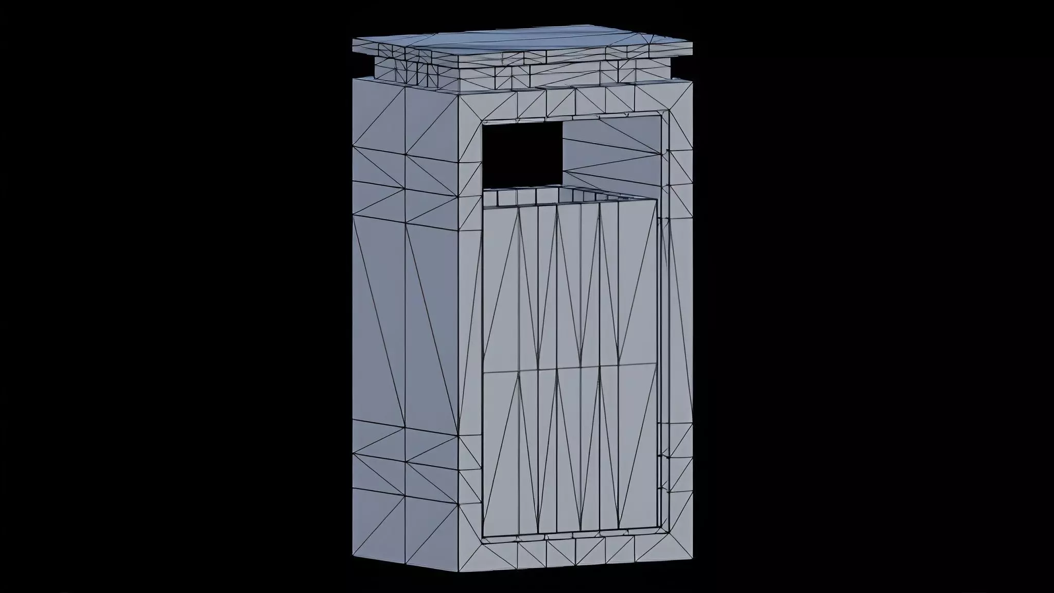Modern Trashcan Low-poly 3D model_0