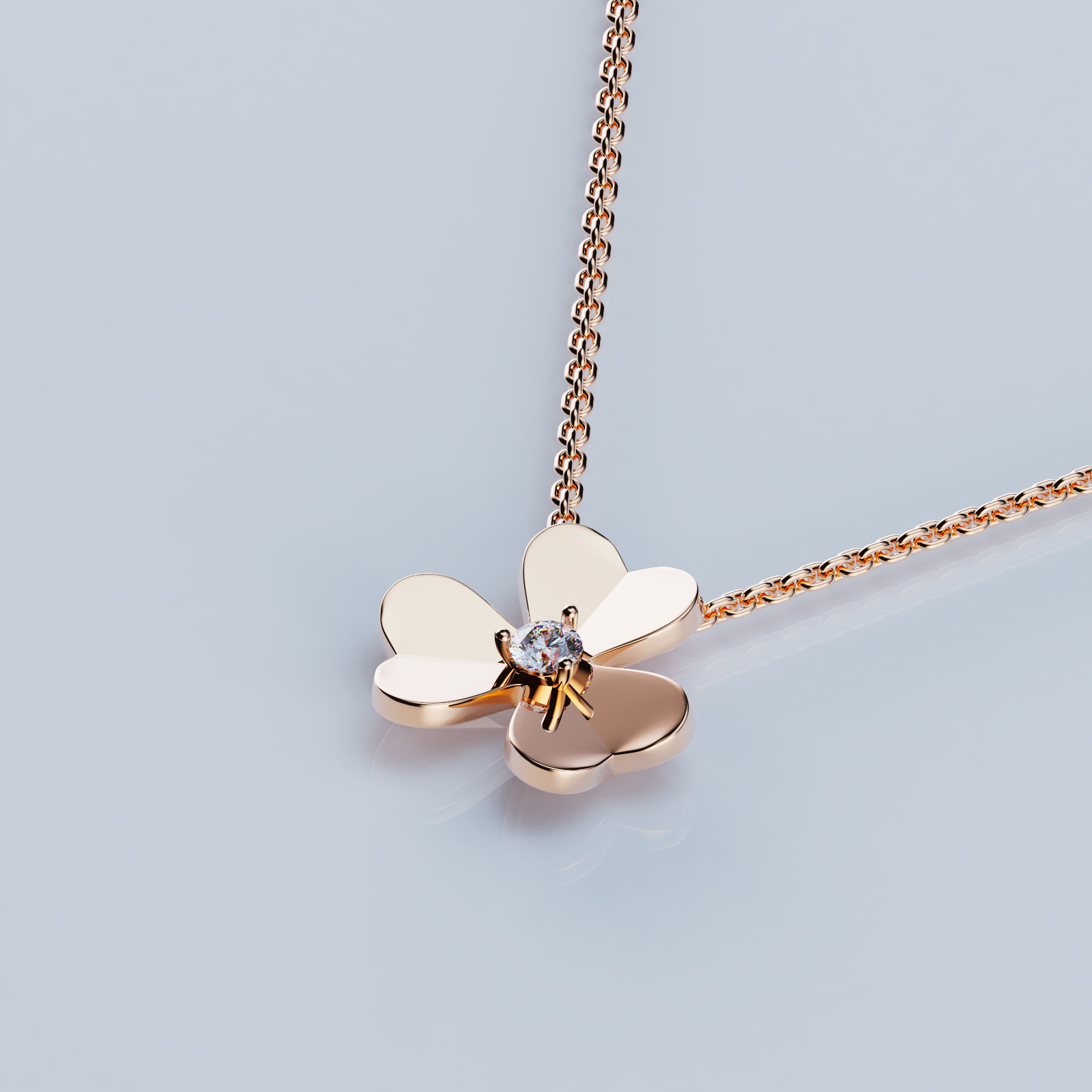 Pendant Flower Diamond Frivole 3D print model_2