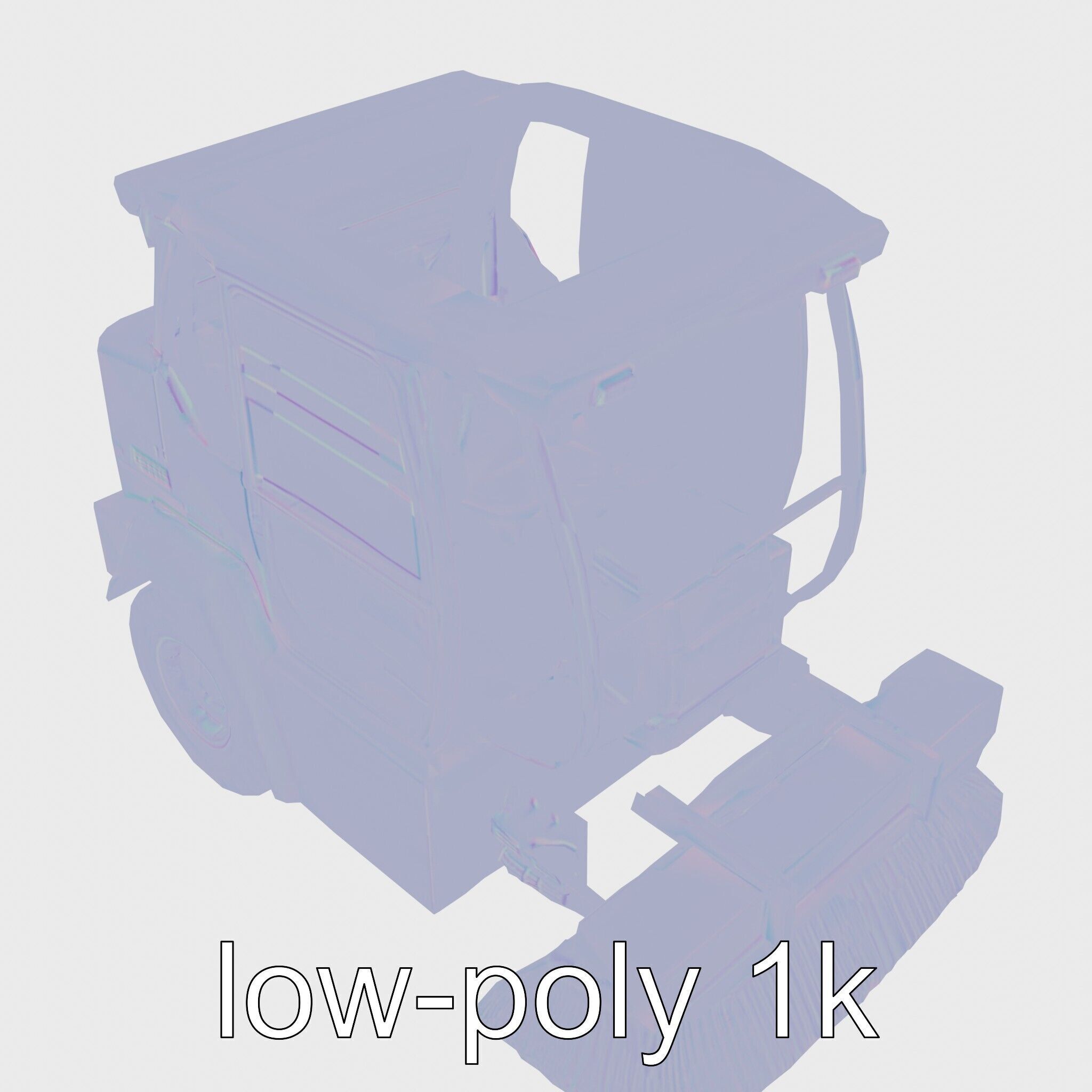 Compact Street Cleaning Machine 3D Model Low-poly 3D model_16
