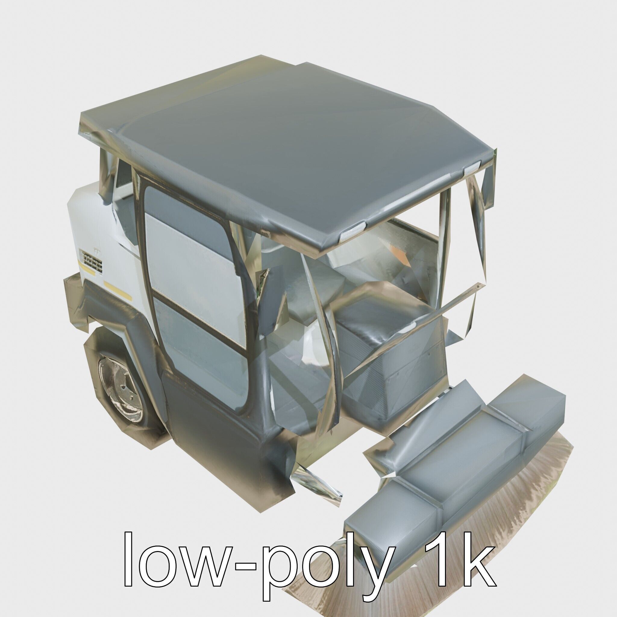 Compact Street Cleaning Machine 3D Model Low-poly 3D model_10