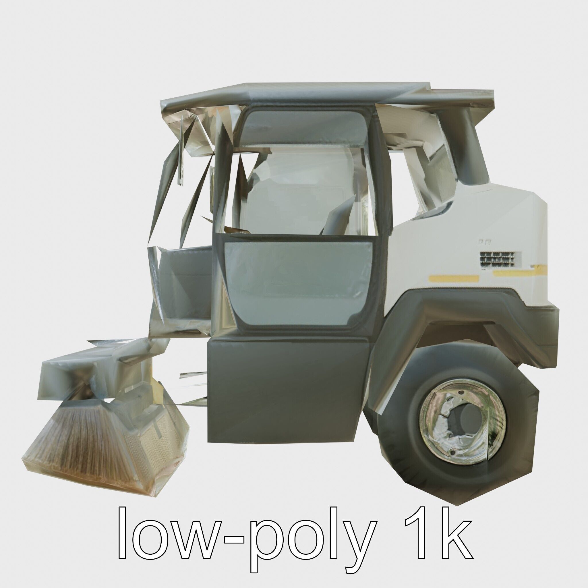 Compact Street Cleaning Machine 3D Model Low-poly 3D model_4