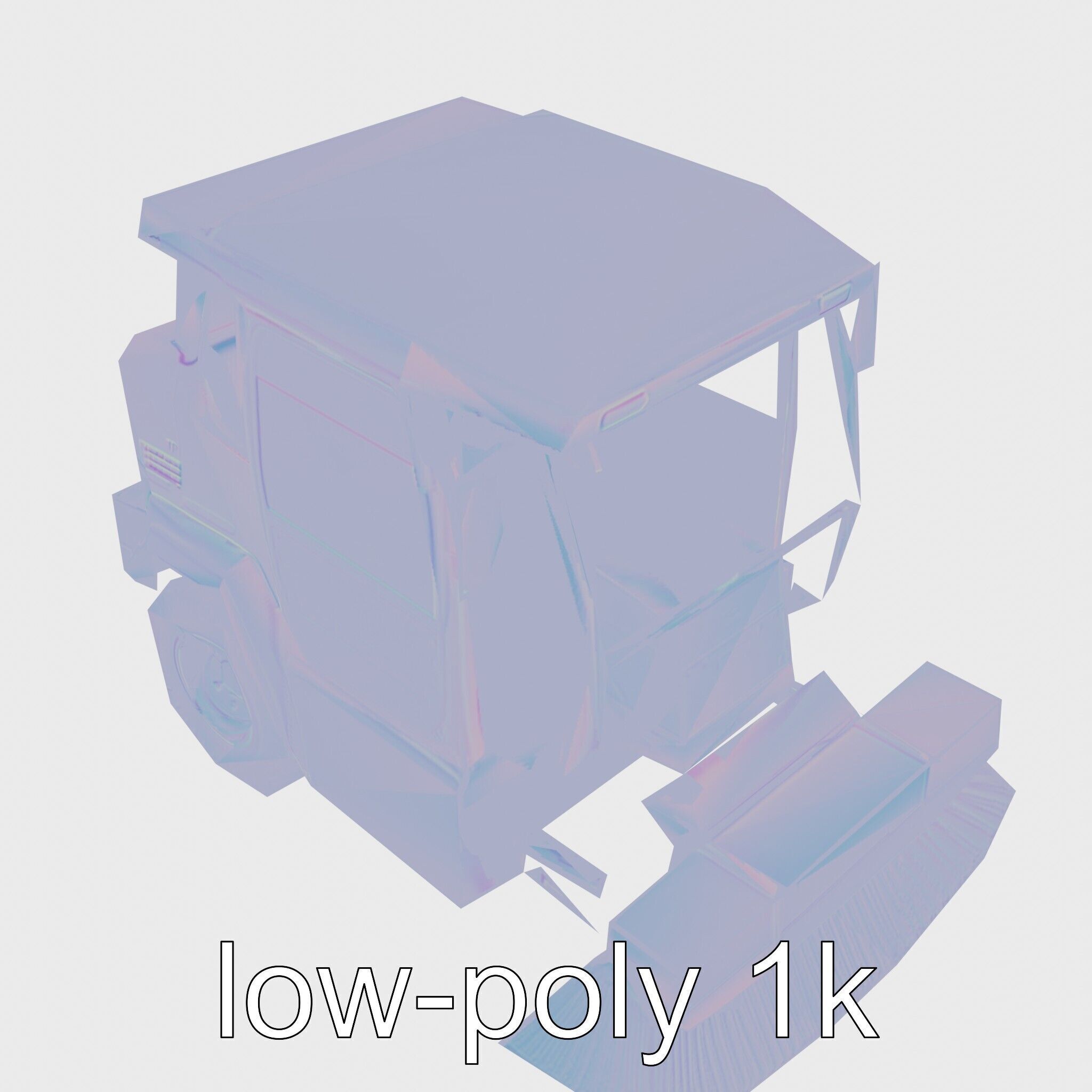 Compact Street Cleaning Machine 3D Model Low-poly 3D model_14