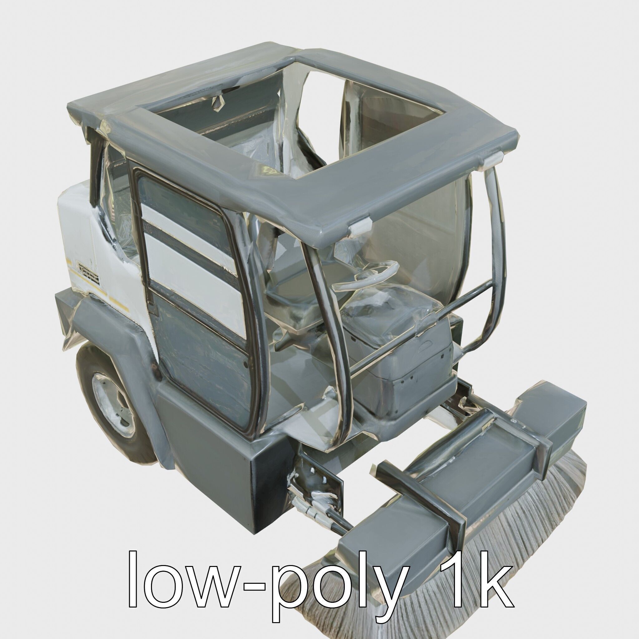 Compact Street Cleaning Machine 3D Model Low-poly 3D model_9